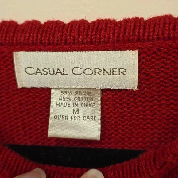 Casual Corner Womens Abstract Sweater Granny Ramie/Cotton Size Medium - Picture 2 of 6